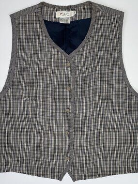 JHC Plaid Button up Women's Vest - size 14 - Pre-owned - Great Condition